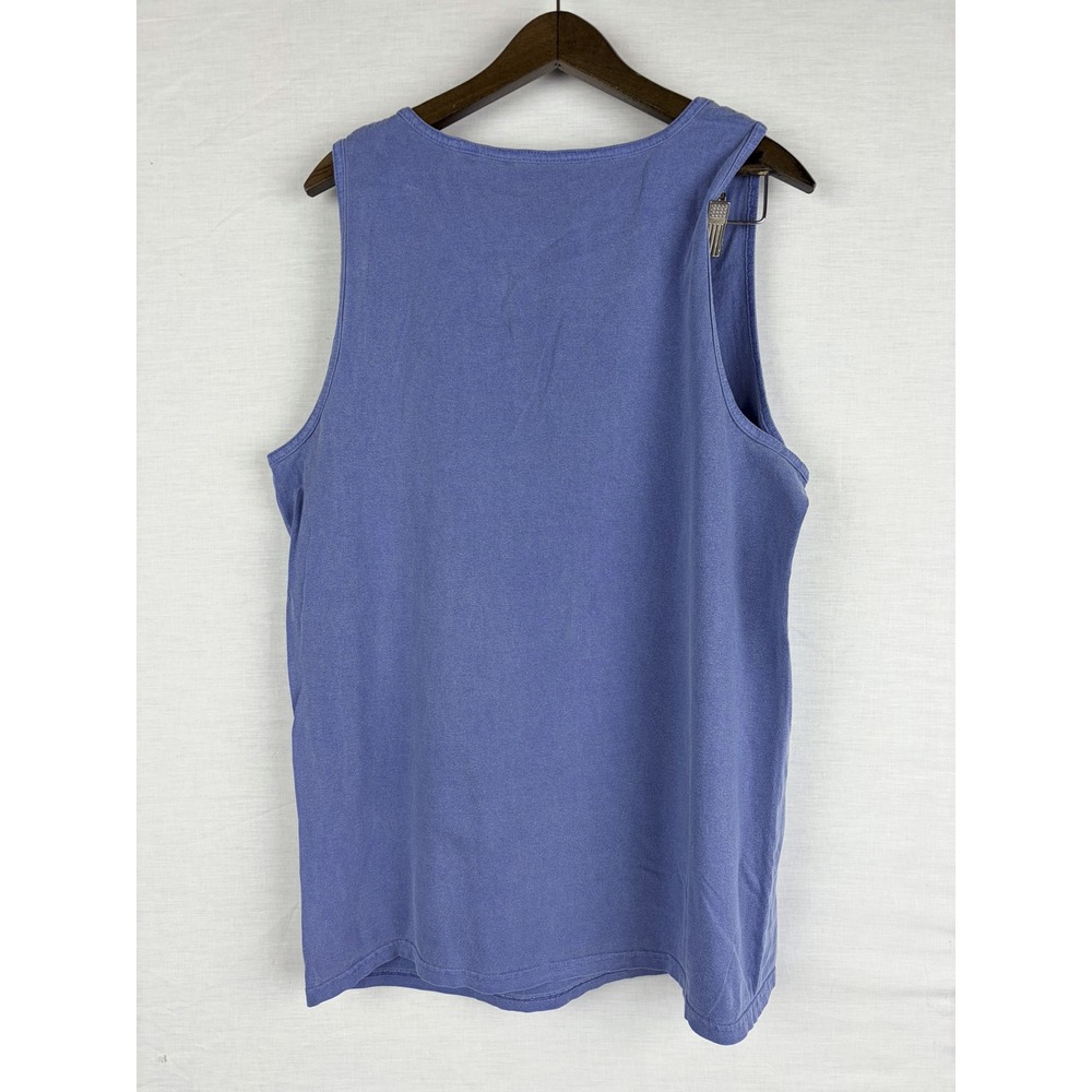 Blue 84 Mens Giving Zero Clucks Today Tank Top Crystal Beach Texas Purple Size M - Picture 8 of 10